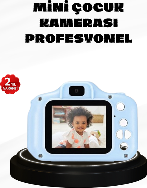 Çocuklar İçin Mini Dijital Kamera – 1080p HD 2.0 İnç Ekran Komik Filtreli ve Şarjlı