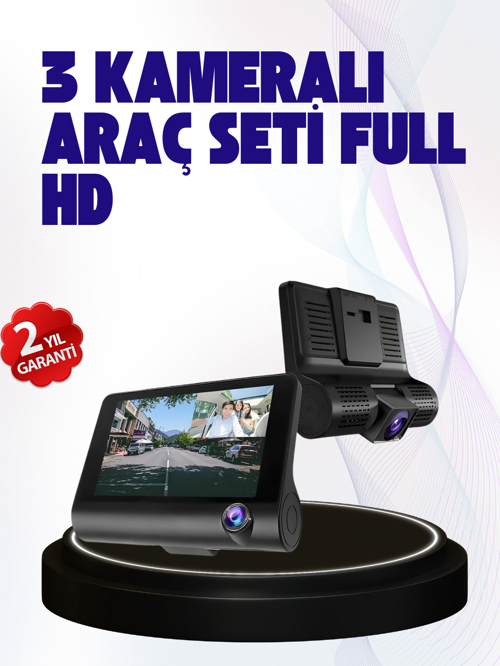 170° Geniş Açılı Araç Kamerası – 4.0” IPS Ekranlı Full HD DVR