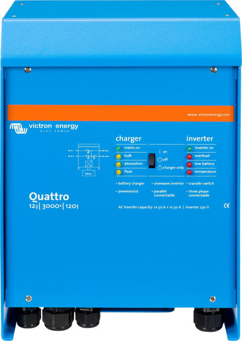 Victron İnvertör/Şarj Cihazı Quattro 12/3000/120-50/50 Inverter/Charger (QUA123020010)