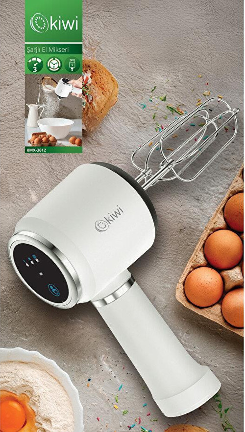 Kmx-3612 3 Hız Kademeli Şarjlı El Mikseri