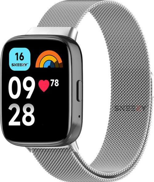 Redmi Watch 3 Active İle Uyumlu Metal Hasır Kordon Woven Wire Metal Tasarım Kordon
