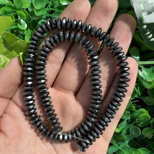 Fasetli Rondela Füme Hematit Taşı 8x3 MM