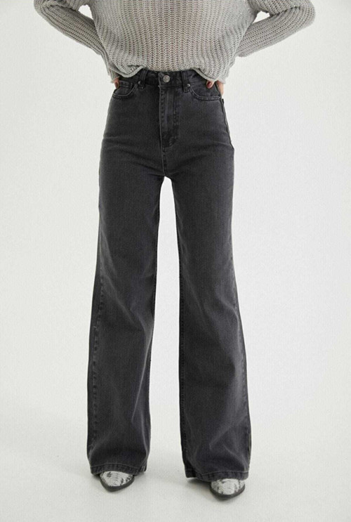 Palazzo Koyu Füme Yüksek Bel Jeans