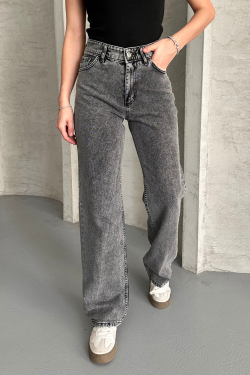 Palazzo Füme Yüksek Bel Jeans