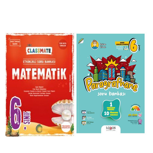 Okyanus Yayınları 6. Sınıf Classmate Matematik ve Lodos Paragrafhane Soru Bankası Seti 2 Kitap
