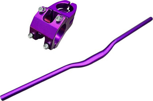 Bisiklet Alüminyum Direksiyon Kısa 40mm Gidon Boğaz Set 78 cm Yedek Parçası MOR Renk