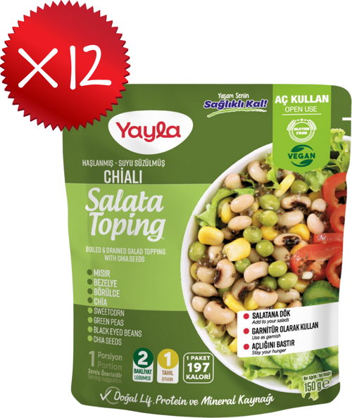 Haşlanmış Suyu Süzülmüş Chialı Salata Toping 150 gr x12