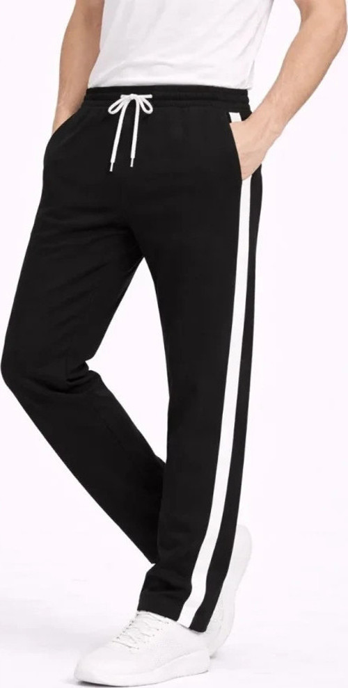 Erkek Yandan Şeritli Boru Paça Eşofman Altı 3 Iplik Pamuklu Eşofman