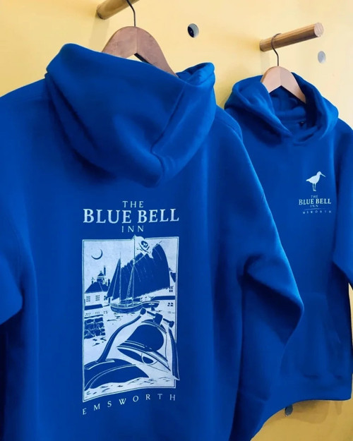 Erkek Kapüşonlu Double Oversize Hoodie – Üç İplik Pamuklu, Deniz Ve Yelken Baskılı, Kanguru Cepli Pr