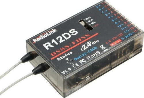 R12DS 12CH 12 Kanal Uzaktan Kumanda Alıcısı Receiver 2.4GHz w/PWM+S-BUS (AT9&AT9S&AT10&AT10II İle Uyumludur)