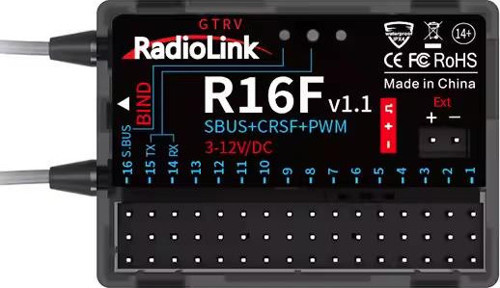 R16F 16 Kanal Uzaktan Kumanda Alıcısı Dual Antenna Receiver w/2-Way Transmission Telemetry S-BUS+PPM+PWM