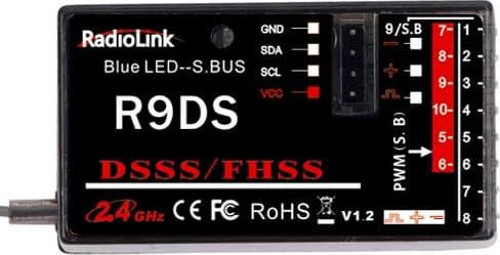 R9DS 9 Kanal Uzaktan Kumanda Alıcısı Receiver w/S-BUS+PWM (AT9&AT9S&AT9S Pro&AT10&AT10II İle Uyumludur)