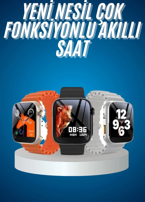 Yeni Nesil Akıllı Saat Müzik Dinleme Bildirim Görme Sesli Asistan Desteği