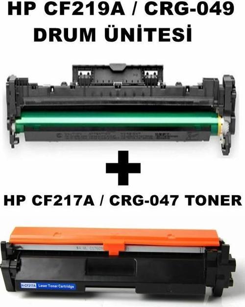Pp Hp M102 CF217A 17A Çipli Ithal Muadil Siyah Toner 1.600 Sayfa + Hp CF219A / CRG-049 Muadil Drum Ünitesi 1