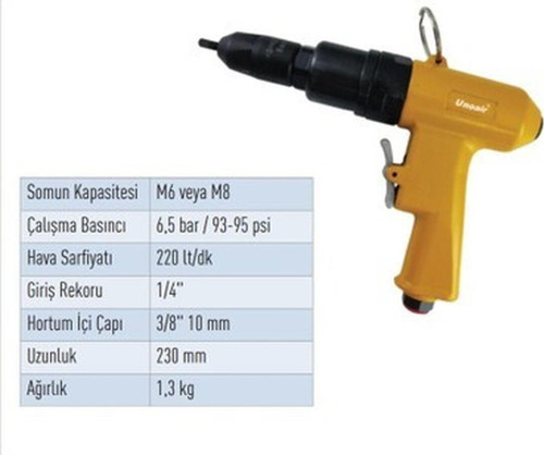 M6-M8 Somun Perçin Tabancası UNAT60036-8