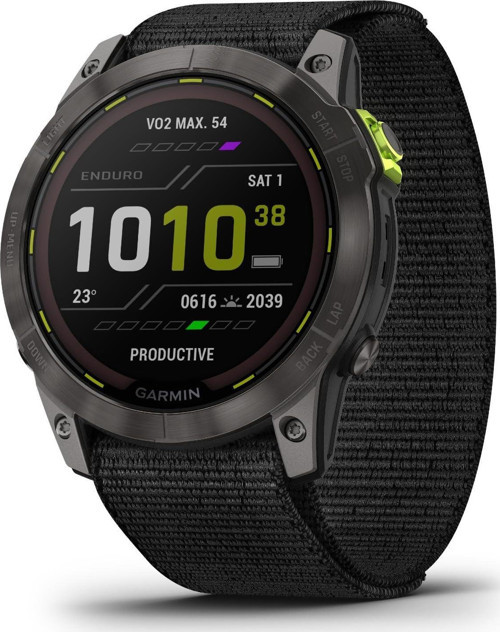 Enduro™ 2 (MPX) Ultra Performanslı Saat, Naylon ve Silikon Bantla Birlikte Gelir, Uzun Ömürlü GPS Pil Ömrü, Solar Şarj, Önceden Yüklenmiş Haritalar