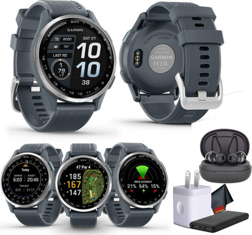 Approach S44 Essential Golf Saati, GPS, AMOLED Ekran, Spor ve Fitness Akıllı Saati, Alacakaranlık Silikon Bantlı Gümüş Alüminyum Çerçeve...