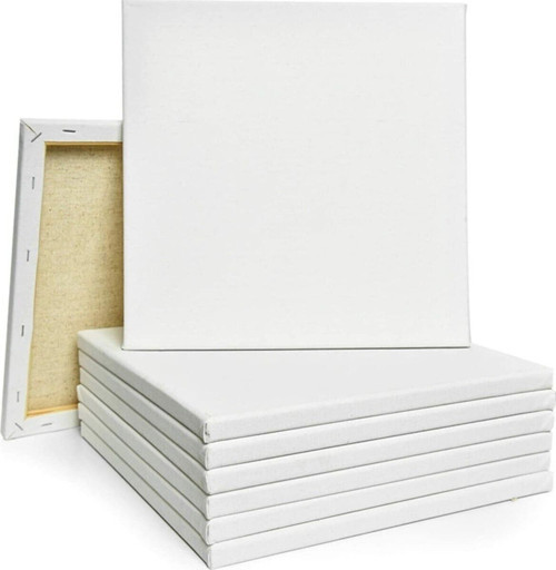 20x20cm 5'li Kare Set Arkadan Zımbalı Yüksek Kaliteli Astarlı Hazır Tuval Boş Kanvas Tablo
