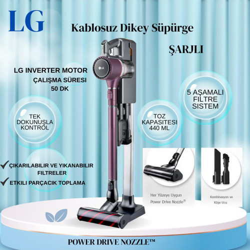5 Aşamalı Filtre Sitemli Kuru Temizleme Kablosuz Dikey Süpürge