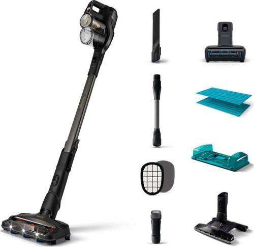 Aqua Elite Plus 25.2 V Islak Kuru Şarjlı Dikey Süpürge, Turbo Başlık, Siyah