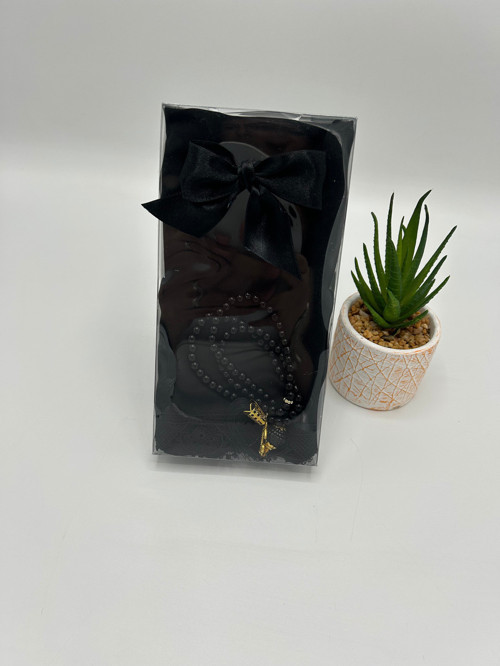 Siyah Çeyizlik, Hediyelik, Bohçalık, Kutulu Namaz Örtüsü Ve Tesbih Seti (Mevlit Sünnet Hac Umre)