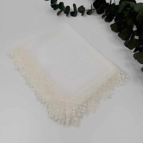 Kadın Anne Şifon Dantelli Iğne Oyalı Tesettür Namaz Mevlit Örtüsü ( Mevlit-Sünnet-Hac-Umre)