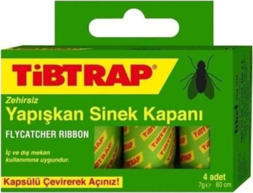 Tibtrap Yapışkan Karasinek Tuzağı Sinek Bandı Garaccu 1 Kutu(4'Lü Capsül)