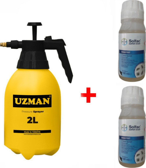 2 Adet Bayer Solfac Super Ec25 100Ml Kene,Pıre Ilaci 2,5 Lt Basınçlı Ilaçlama Pompası