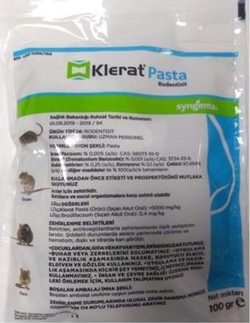 1 Adet Klerat Pasta Fare Zehiri 100 Gr