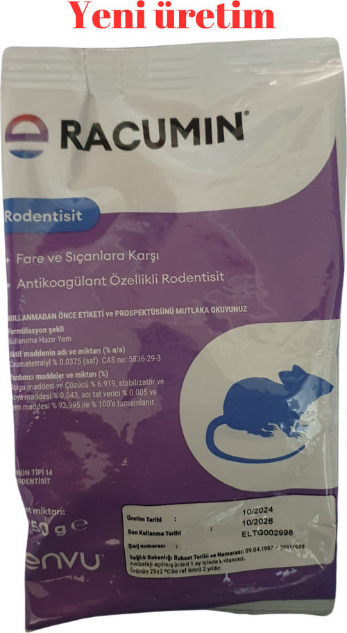 Yeni Üretim Envu Racumin Zehirli Fare Sıçan Buğdayı 250 Gr