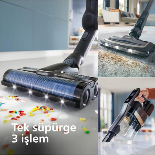 Drmz En Güçlü Silme+Süpürme Aqua Trio 9000 Serisi Islak & Kuru 25,2 V Kablosuz Dikey Şarjlı Süpürge