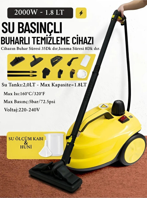 2000W Su Basınçlı Buharlı Temizleme Makinesi, Çok Amaçlı, Güçlü ve Verimli