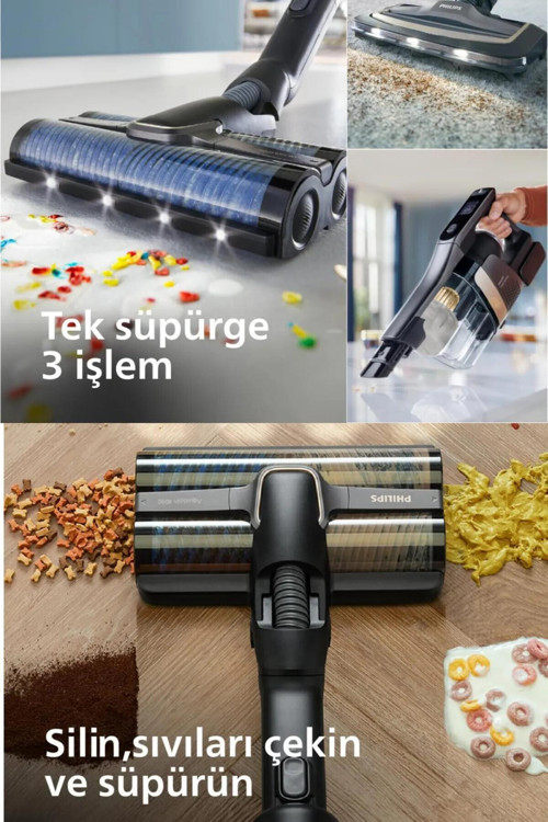 Aqua Elite Plus 3 in1 Silme,Süpürme,Emme Fonksiyonlu Yeni Seri Premium Dikey Şarjlı Süpürge