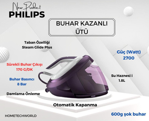 Zahmetsiz ütüleme. Hızlı sonuçlar İçin Buhar Kazanlı Ütü -Mor