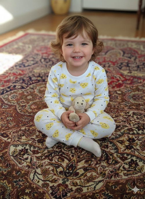 Çocuk Takım Pamuk Baskılı Alt Üstü Takım 1-3 Yaş