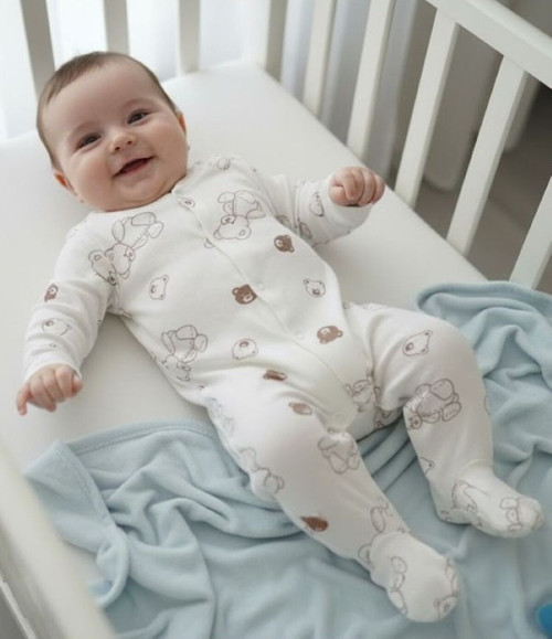 Hediyelik Ayıcık Baskılı Bebek Body & Zıbın