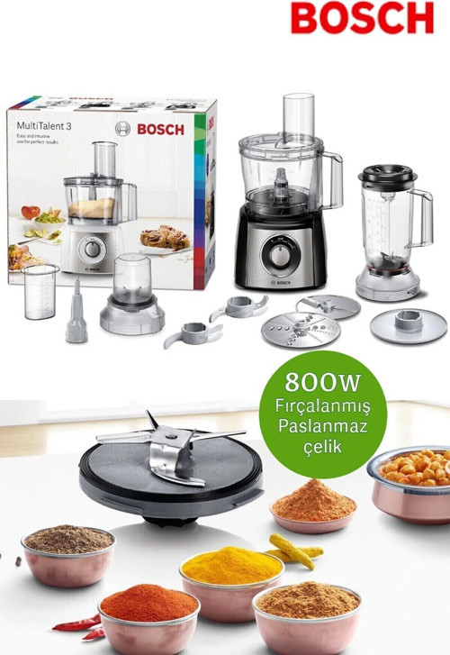 50 Fonksiyonlu Hamur Yoğurma Smoothie Rende Öğütücü Doğrayıcı MultiTalent kompakt mutfak robotu