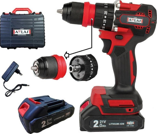 Atb 21 Blpdx-202c 2 x 2.0 Ah Çift Akülü Kömürsüz Darbeli Matkap - A0104098