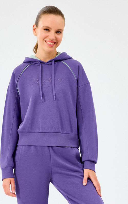 W Hoodie Sweatshirt Kadın Mor Sweatshirt S2520228-0277