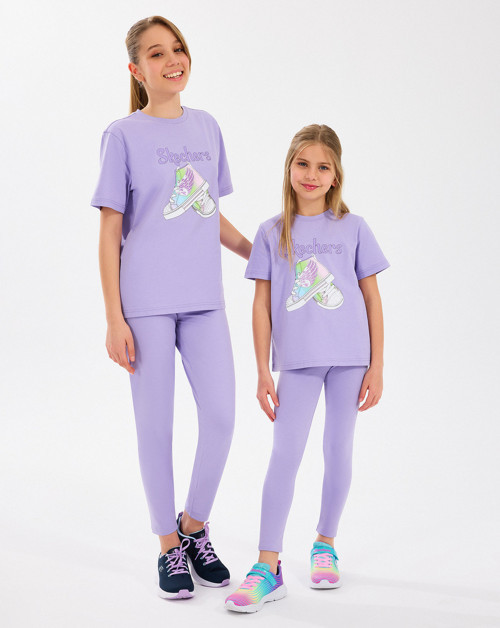 G Graphic Tee T-Shirt Büyük Kız Çocuk Mor Tshirt Sk2510019-505