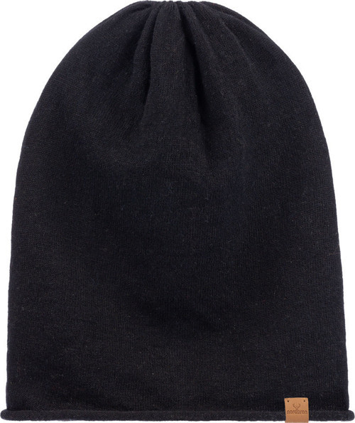 Kadın Siyah Düz Deri Etiketli Yumuşak Bere Esnek Kafaya Tam Oturan Günlük Kullanım Ronja Beanie