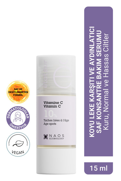 Pure Active Saf Vitamin C %10 Koyu Leke ve Yaşlanma Karşıtı Aydınlatıcı Konsantre Bakım Serumu 15ML