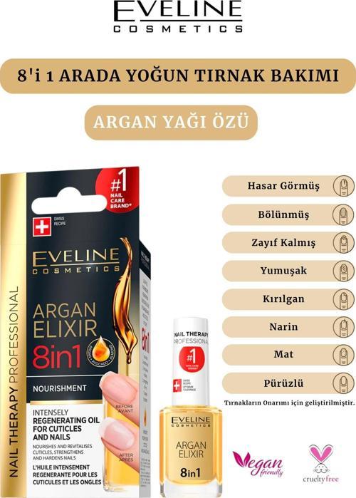 8 In 1 Argan Elixir Tırnaklar Için Yoğun Tazeleyici Yağ 12 Ml
