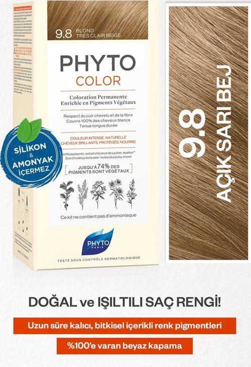 Phytocolor 9.8 Açık Sarı Bej Amonyaksız Kalıcı Bitkisel Saç Boyası