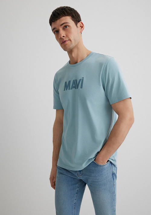 Logo Baskılı Tişört Slim Fit / Dar Kesim 066846-70838