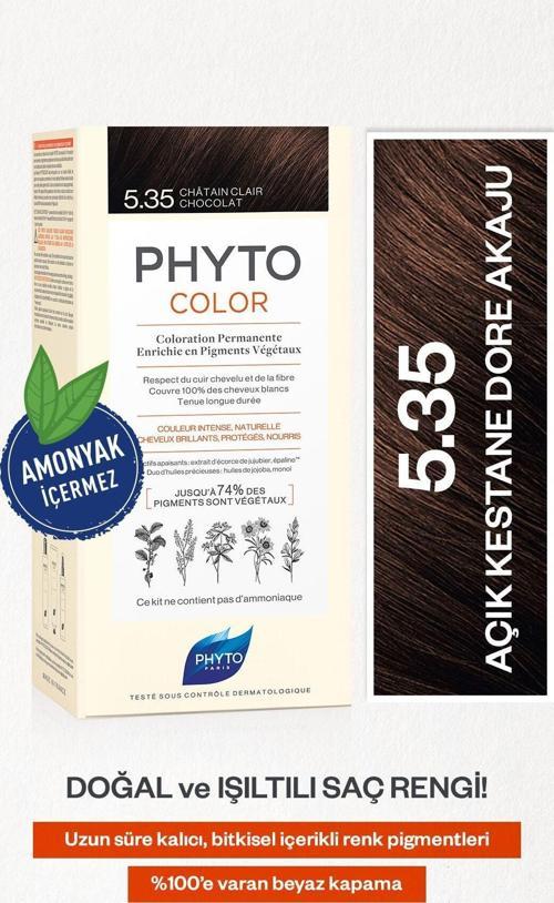 Phytocolor 5.35 Açık Kestane Dore Akaju Amonyaksız Kalıcı Bitkisel Saç Boyası