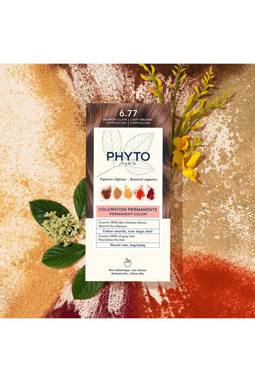Phyto Color Amonyaksız Kalıcı Doğal Içerikli Bitkisel Saç Boyası 6.77 Kapüçino Kahve 4