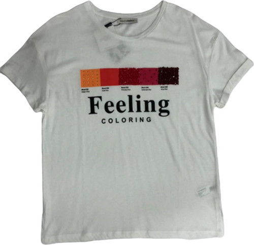 Kadın Baskılı Kollu Tshirt