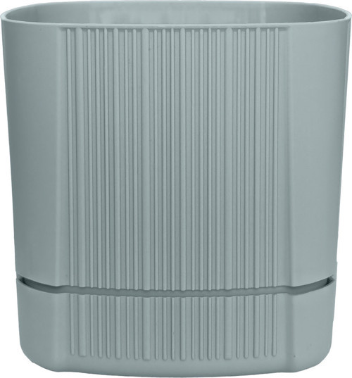 2.5 Litre Granit Gri Kale Saksı Tabaklı Drenajlı Plastik Kare Çiçek Saksısı
