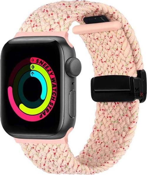 Apple Watch 38-40-41Mm İle Uyumlu Fiberlink Manyetik Tokalı Kumaş Örgü Kordon